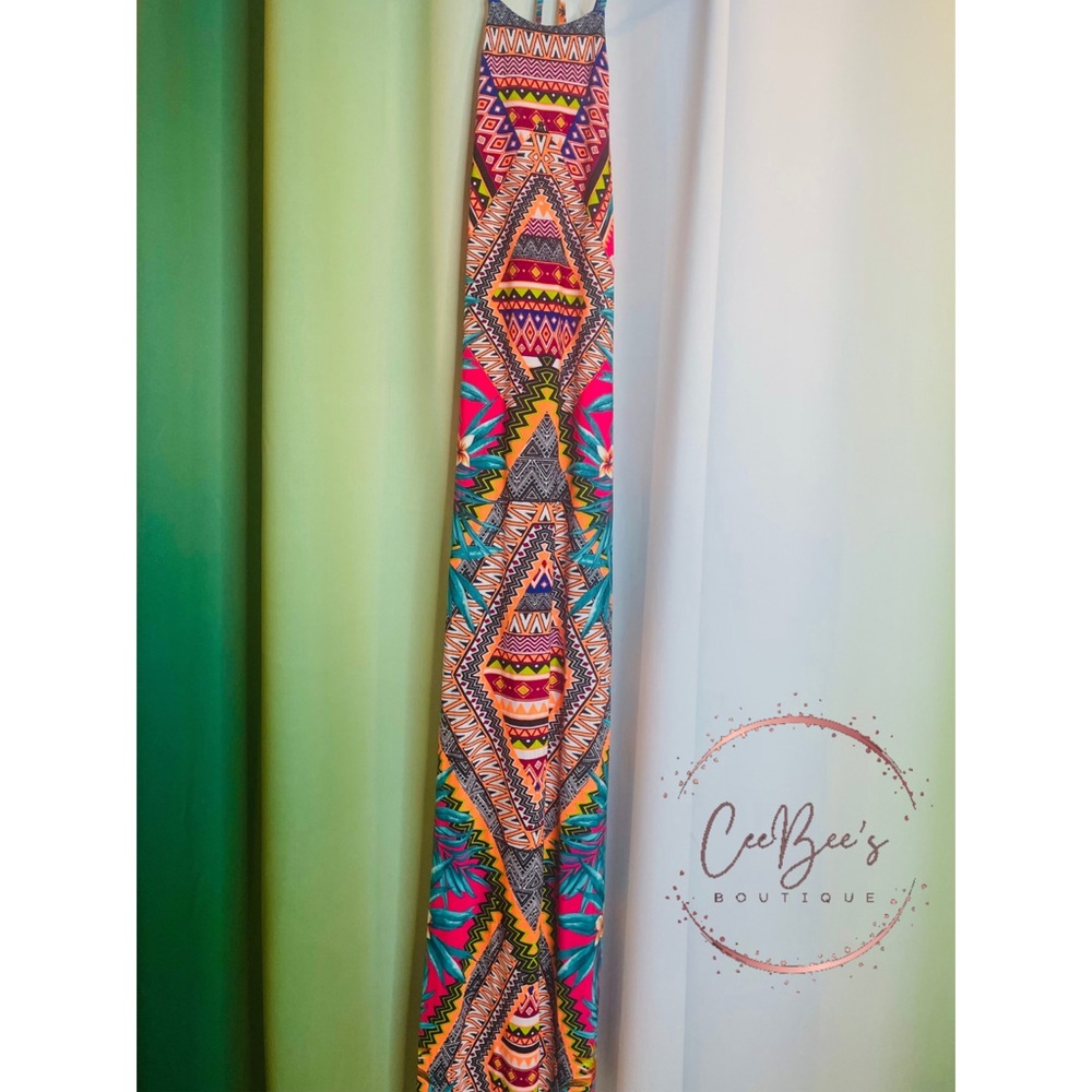 STEPS NEW YORK TRIBAL MAXI DRESS